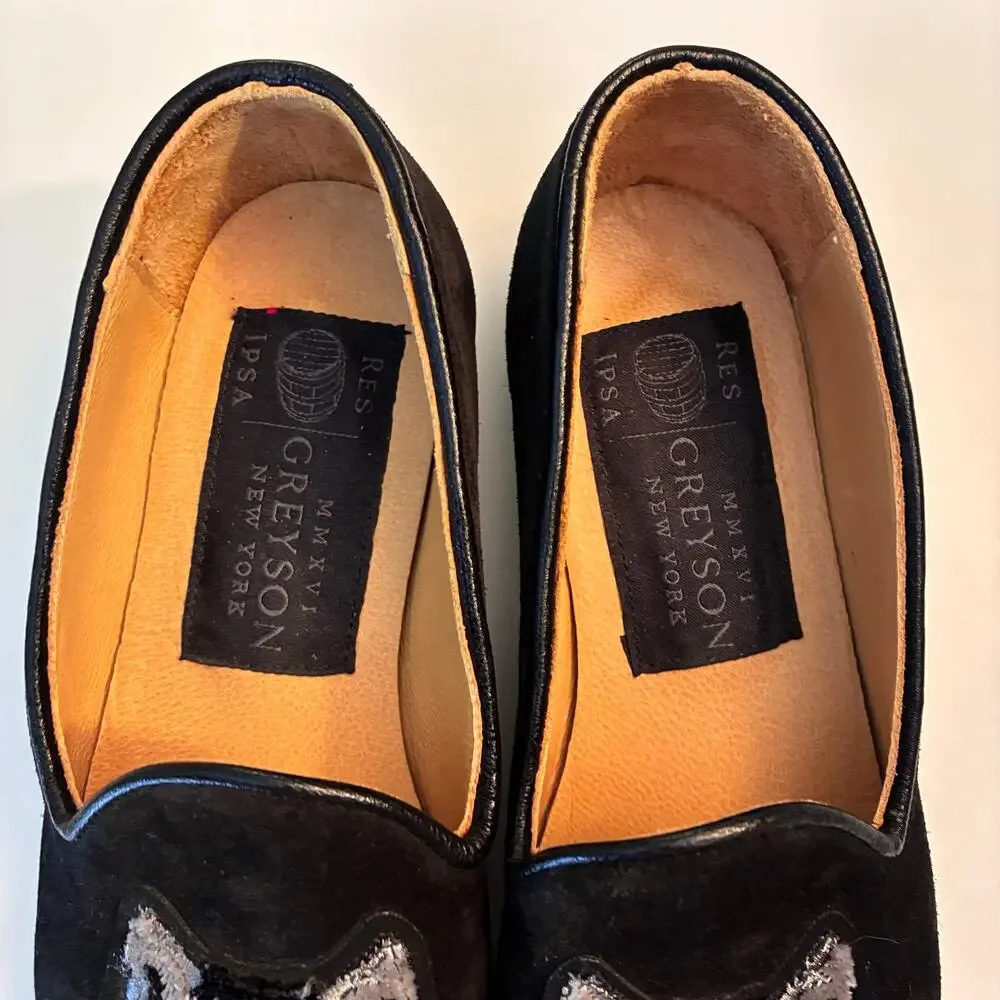 Res Ipsa Suede Leather Loafers Women’s 5.5 Embroirdered Wolf Butter Inner RARE